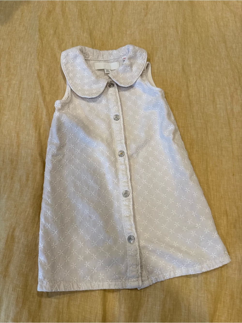 Zara Cream Eyelet Peter Pan Collar Dress